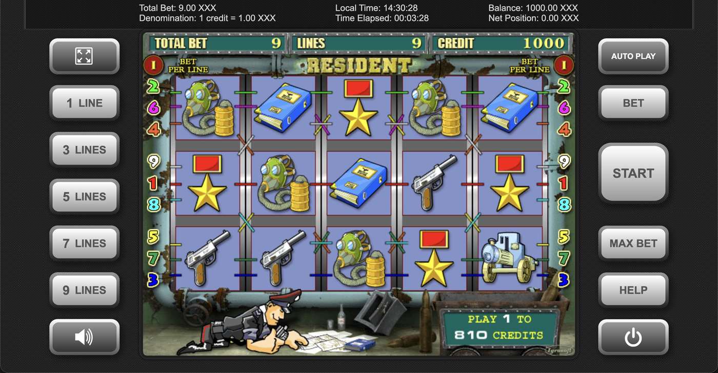 Resident: image of main menu