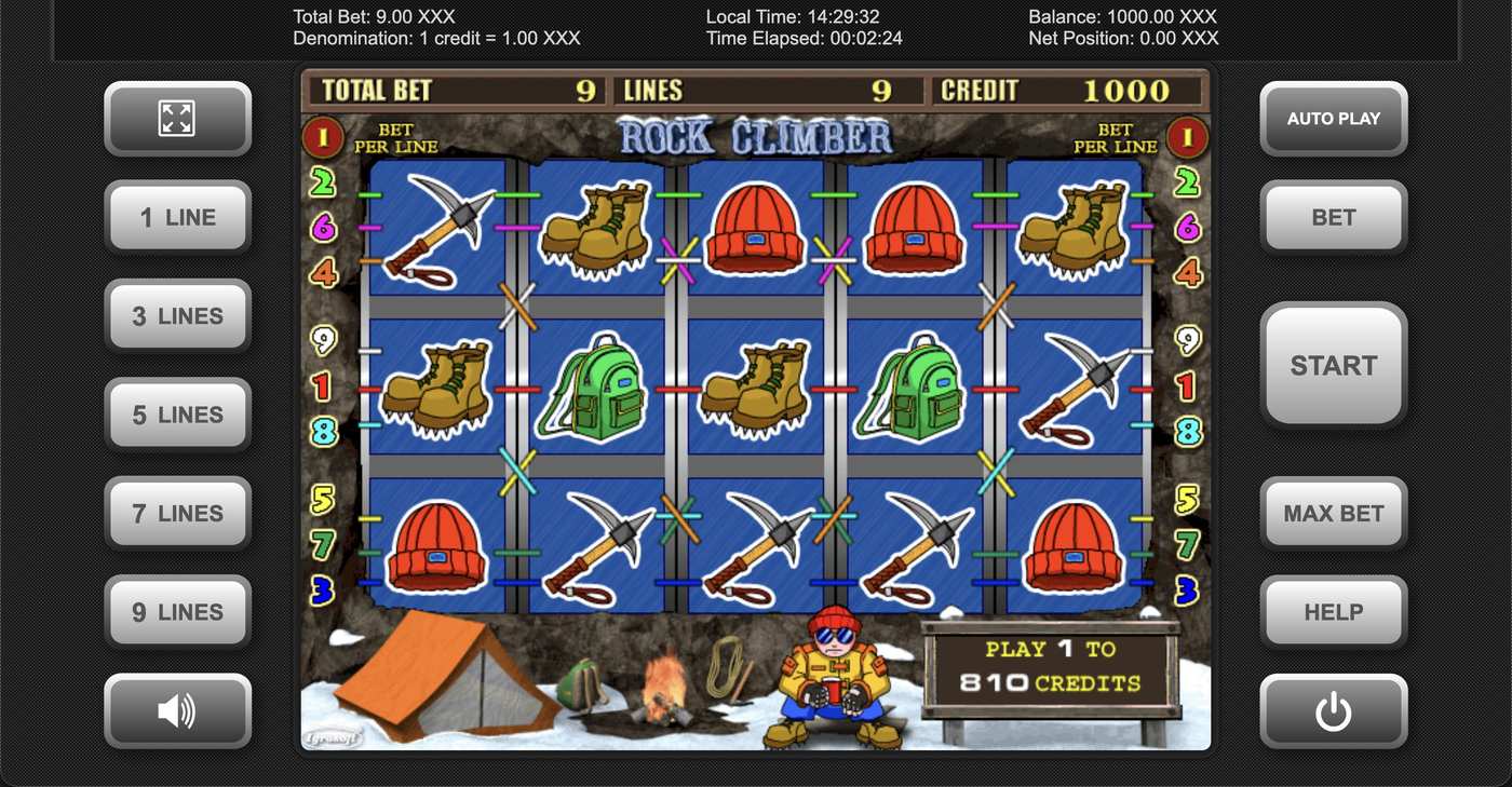 Rock Climber: image of main menu