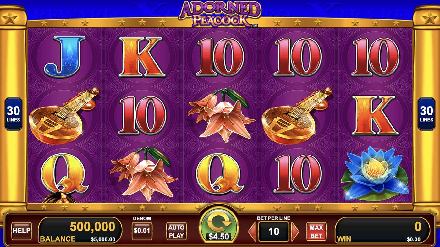 Adorned Peacock: image of main menu