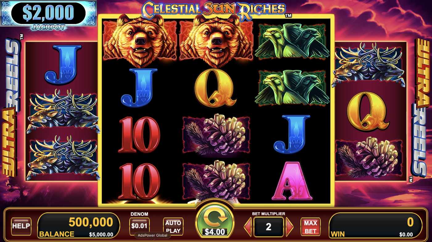 Celestial Sun Riches: image of main menu