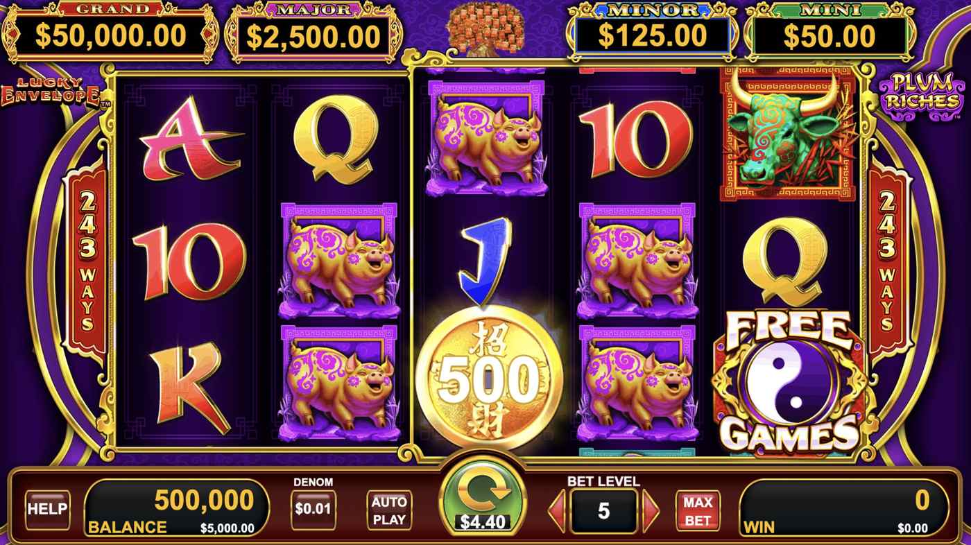 Lucky Envelope Plum Riches: image of main menu