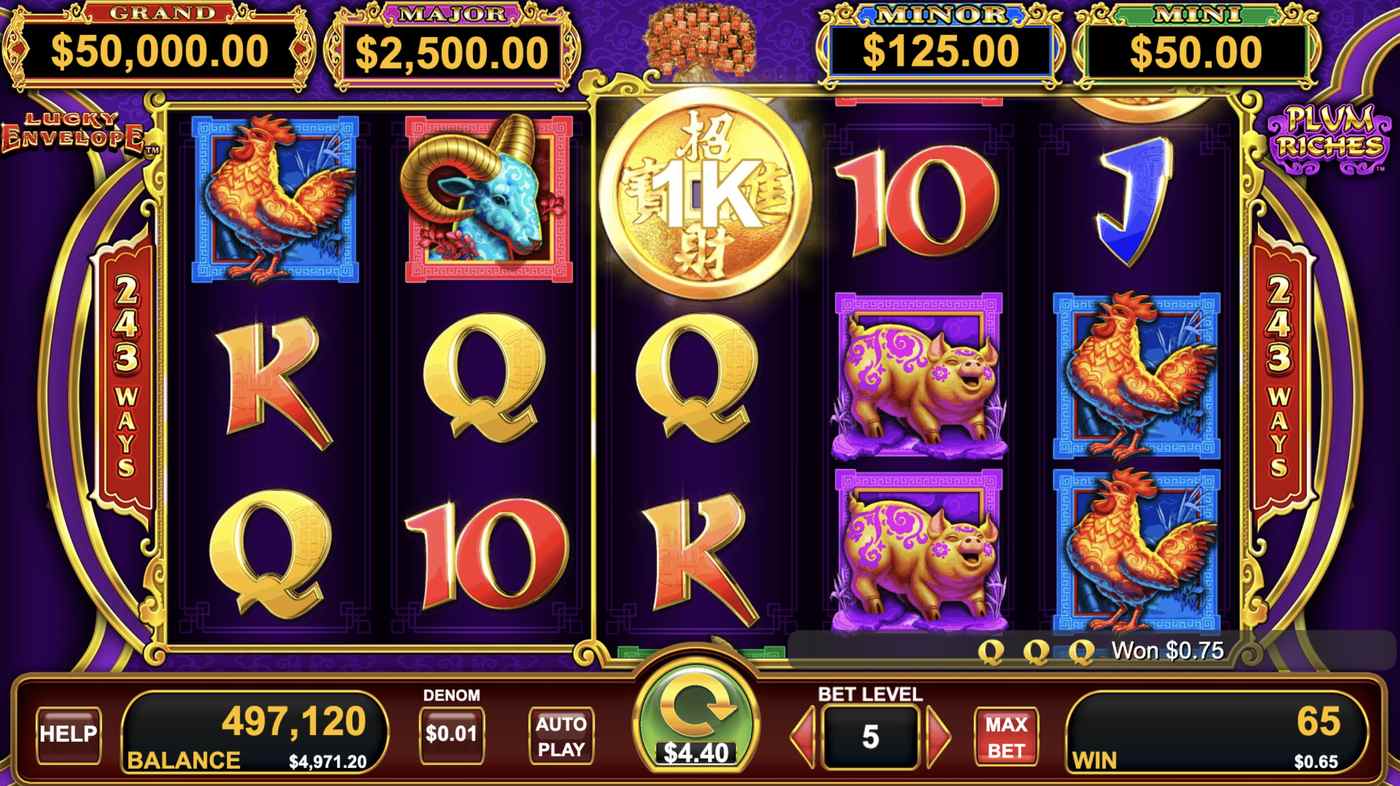 Lucky Envelope Plum Riches: image of winning