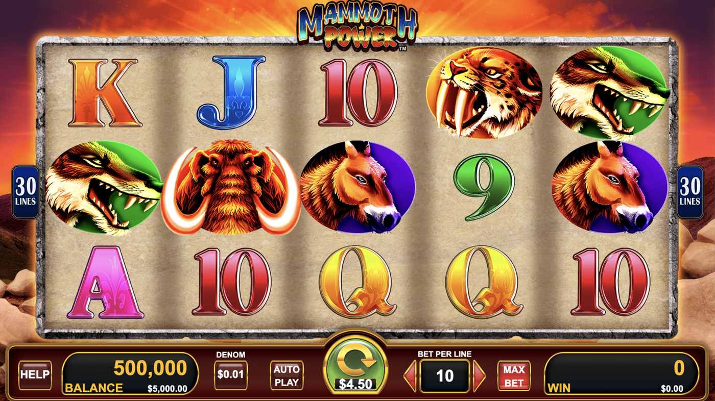 Mammoth Power: image of main menu