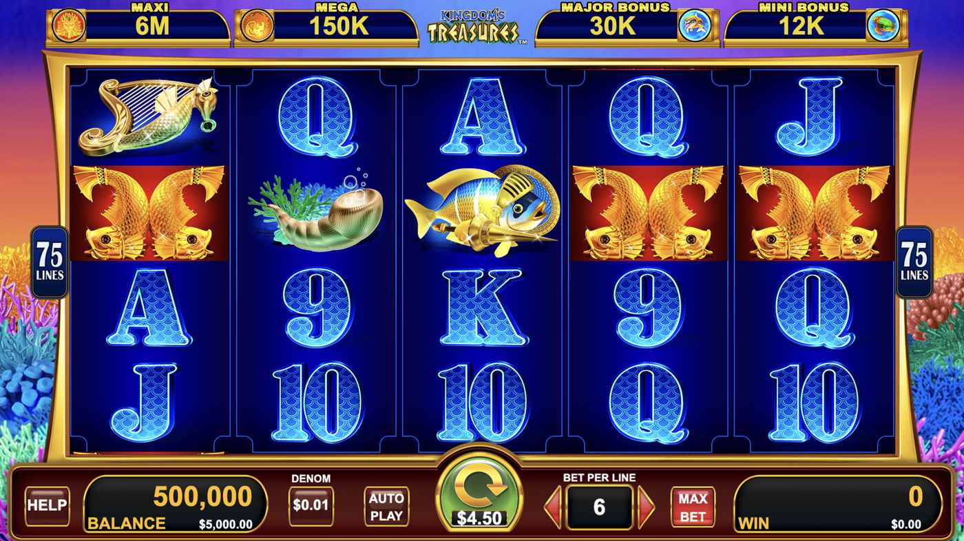 Ocean Spin Kingdom's Treasures: image of main menu