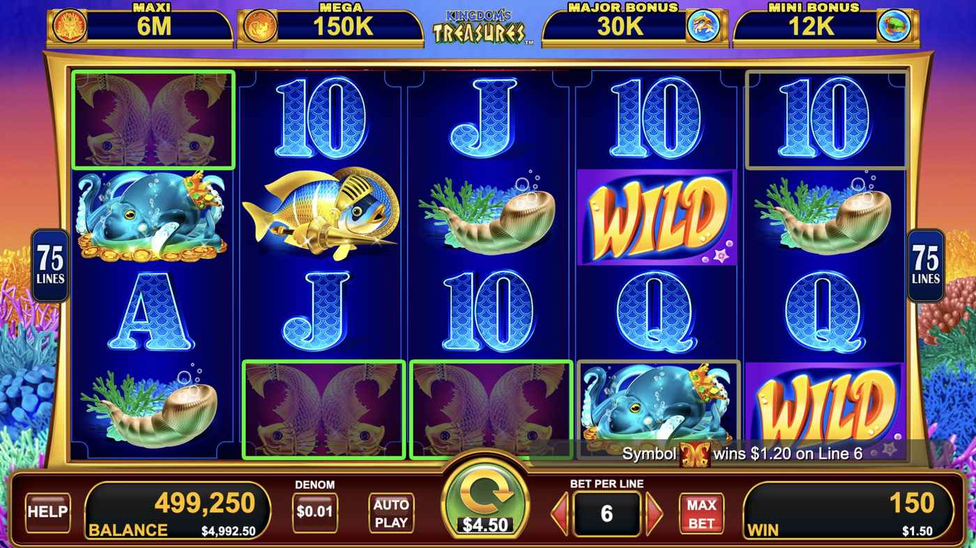 Ocean Spin Kingdom's Treasures: image of winning