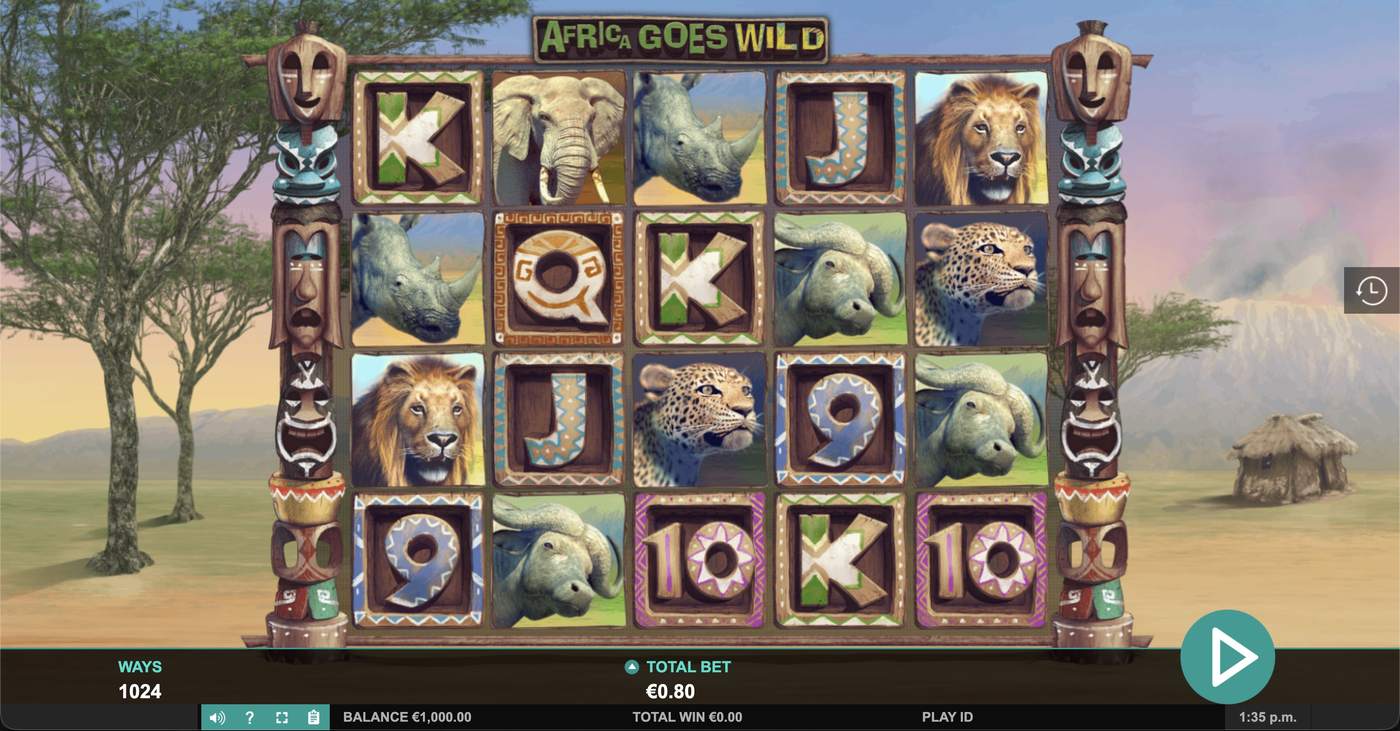 Africa Goes Wild: image of main menu