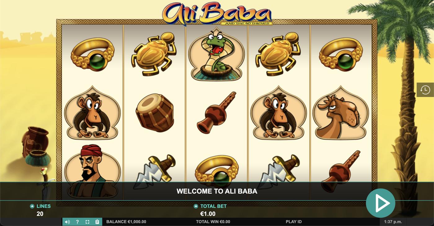AliBaba and the 40 Thieves: image of main menu
