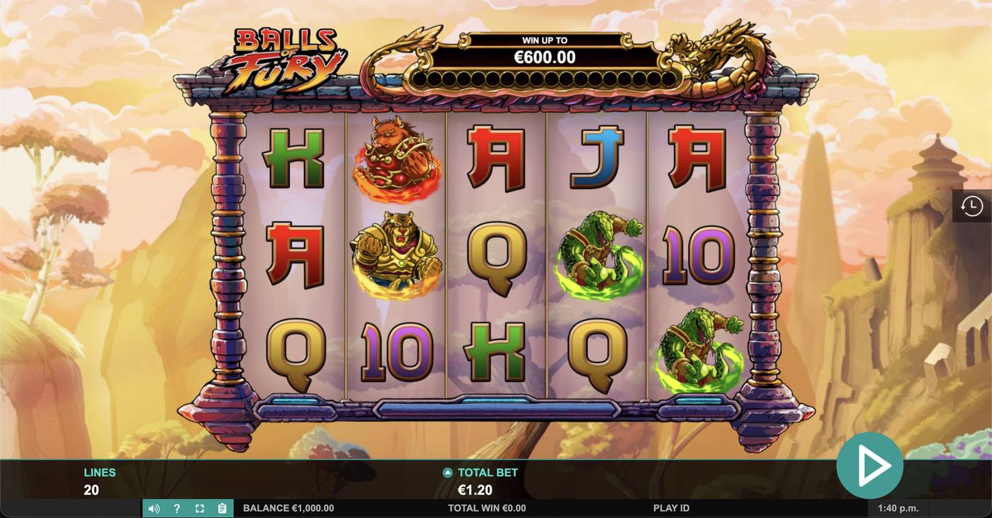 Balls of Fury: image of main menu