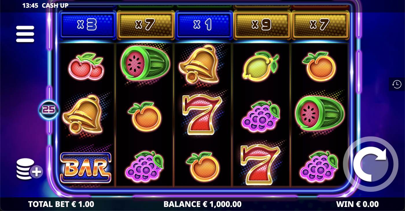Cash Up: image of main menu