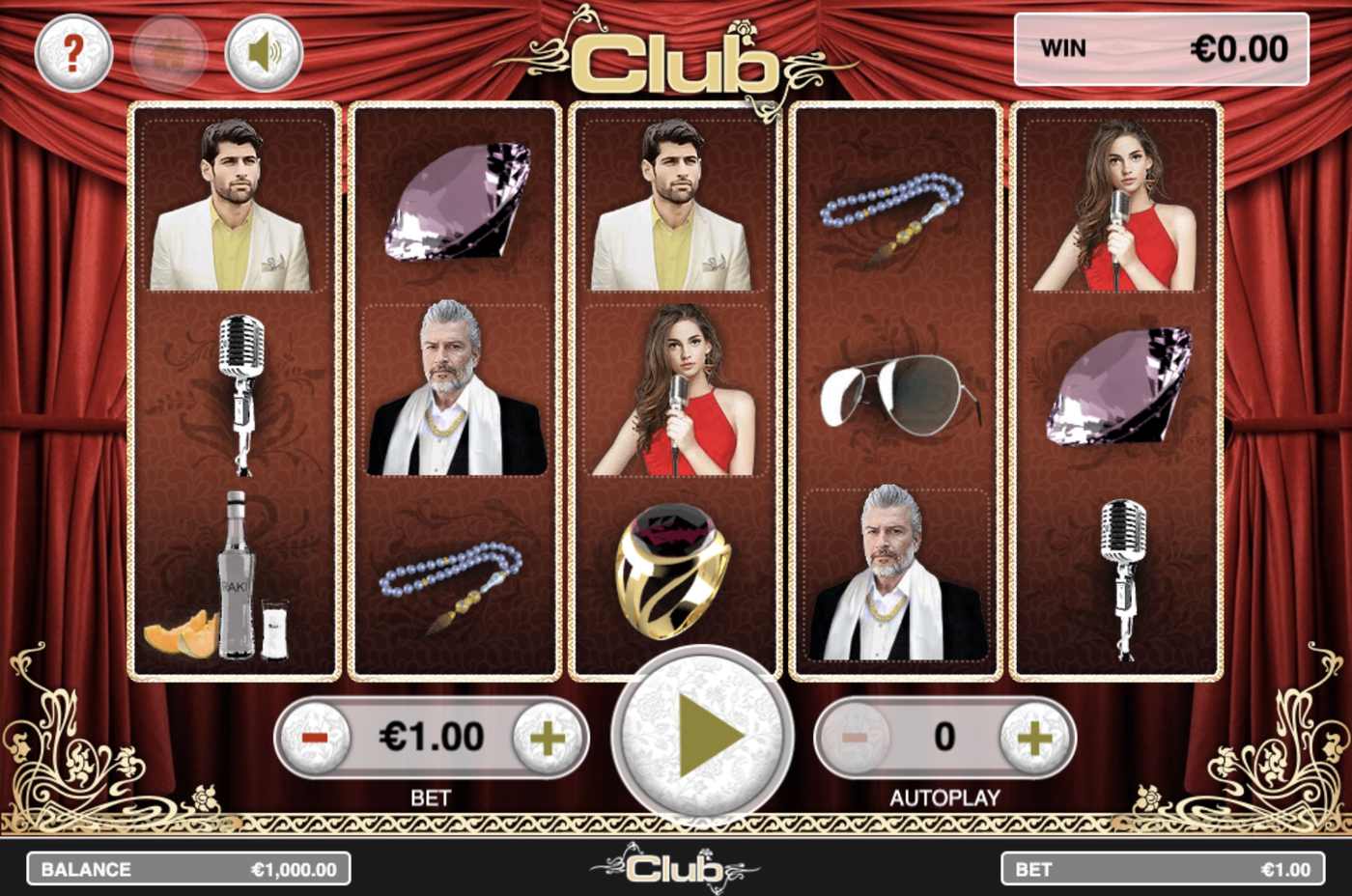 Club: image of main menu