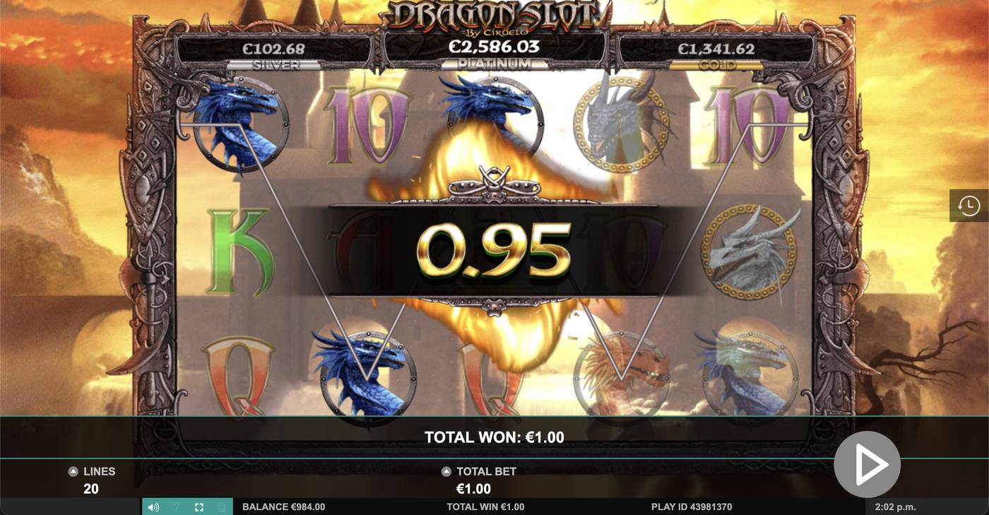 Dragon Slot Jackpot: image of winning