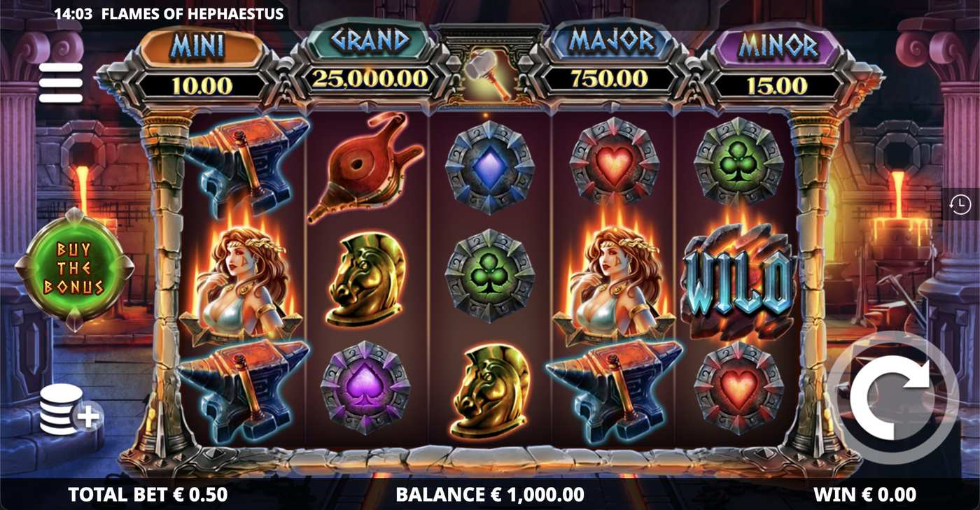 Flames of Hephaestus: image of main menu