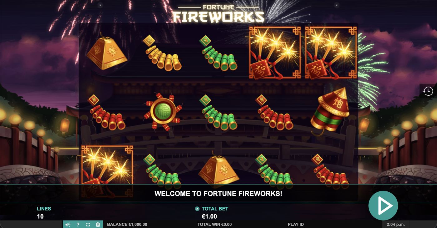 Fortune Fireworks: image of main menu
