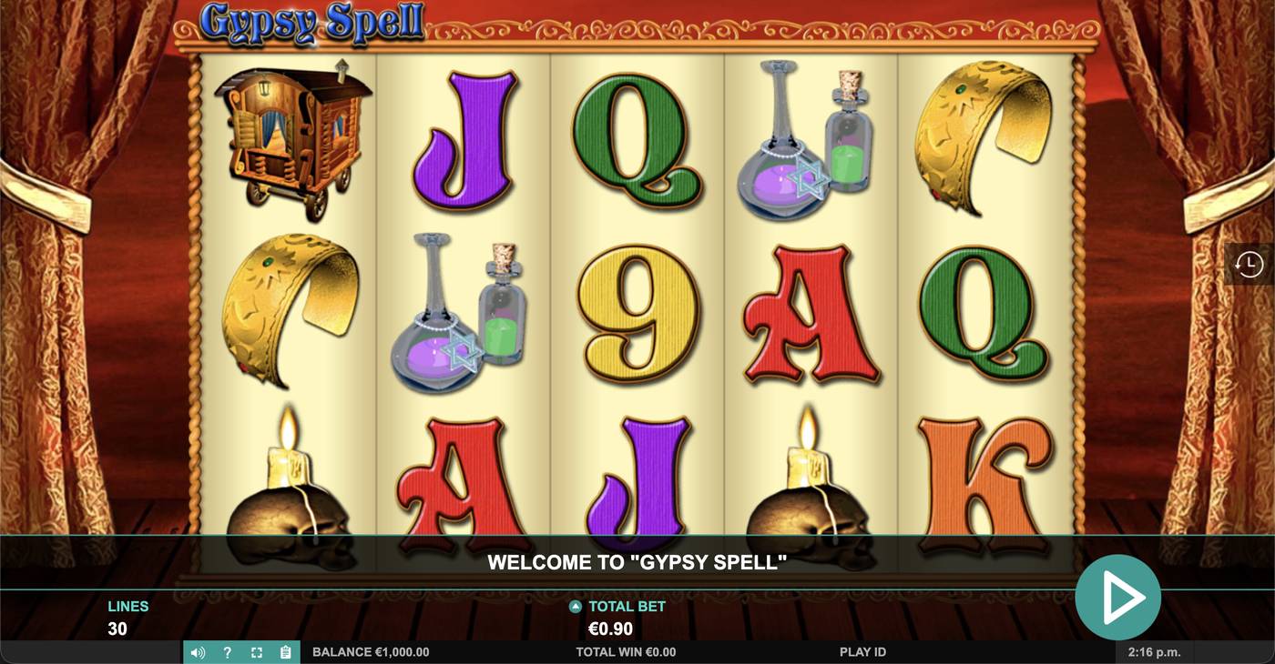 Gypsy Spell: image of main menu
