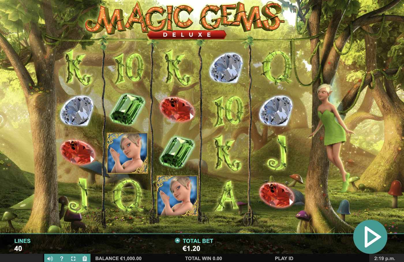 Magic Gems Deluxe: image of main menu