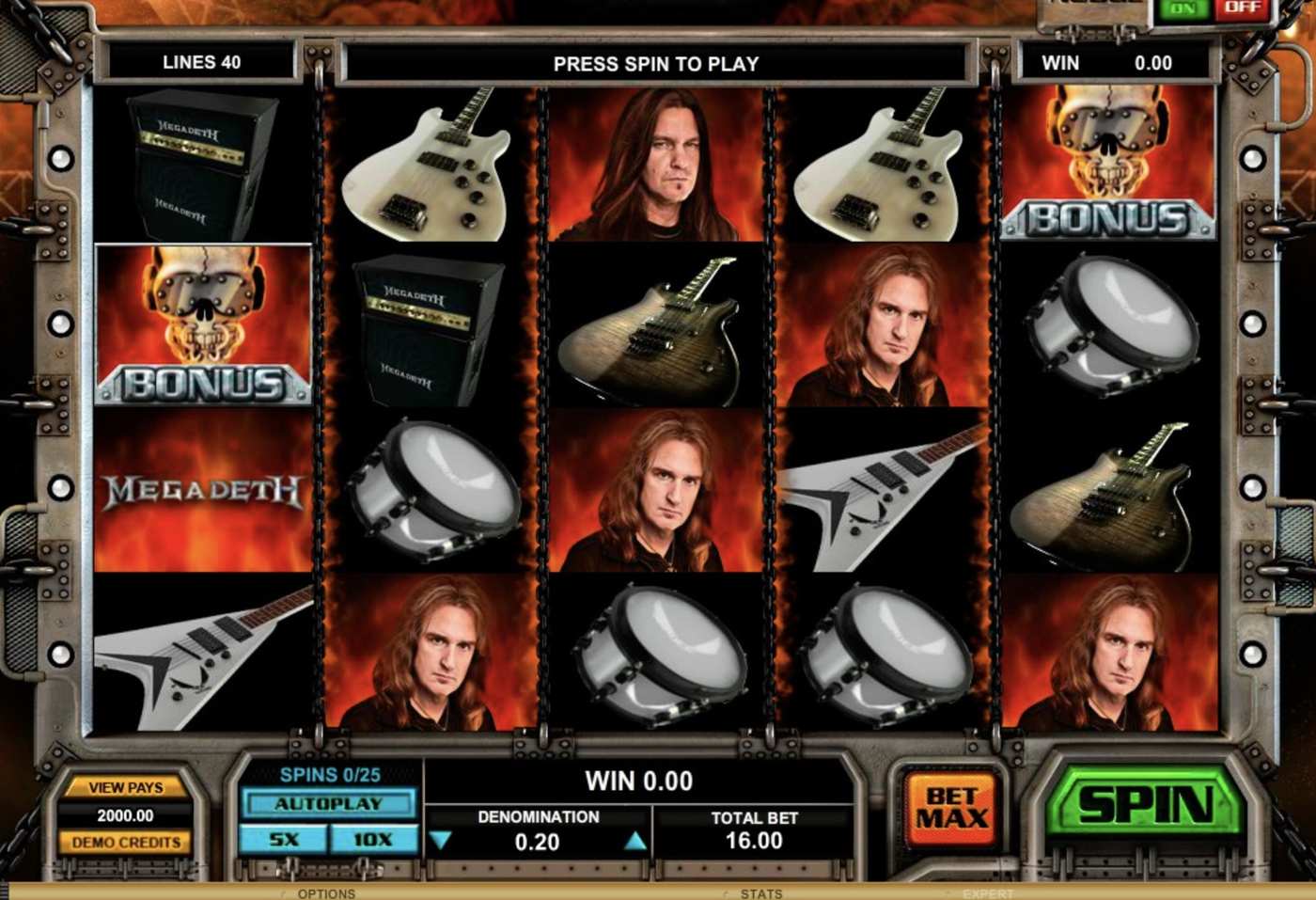Megadeth: image of main menu