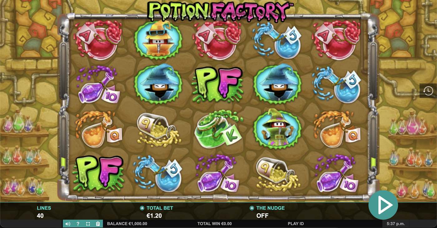 Potion Factory: image of main menu