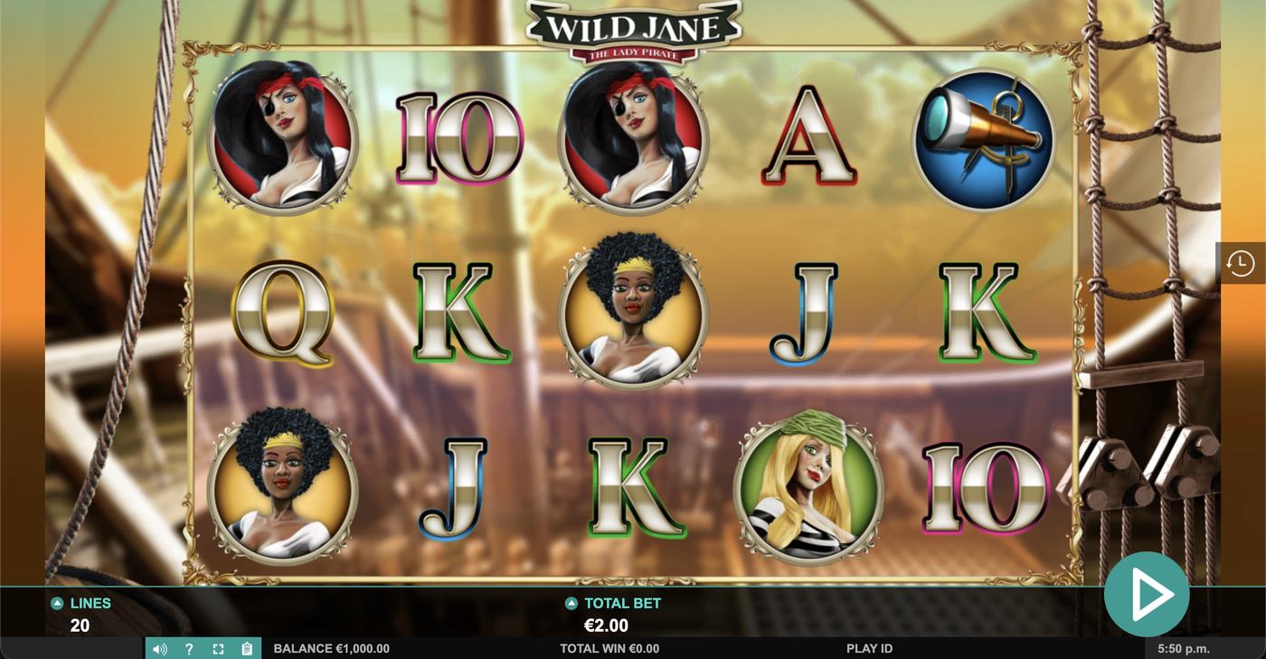 Wild Jane the Lady Pirate: image of main menu