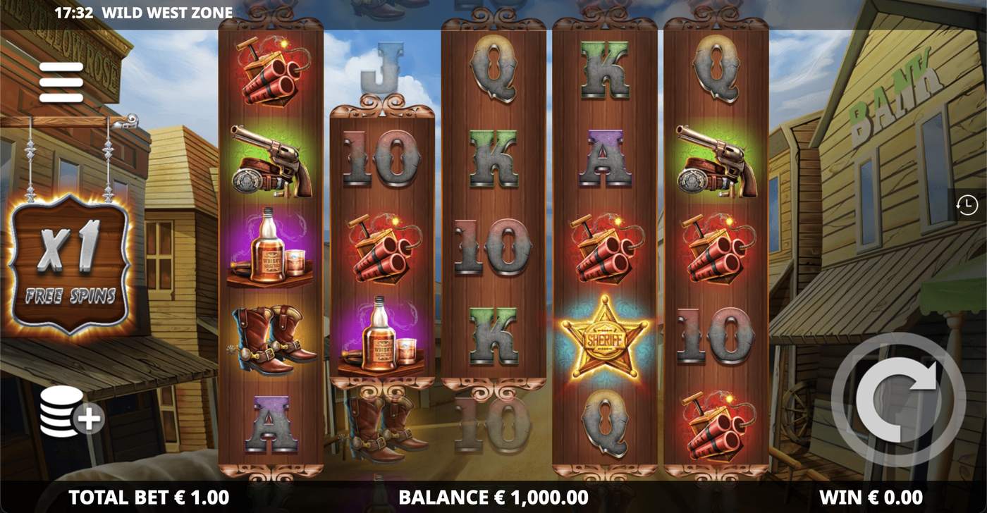 Wild West Zone: image of main menu