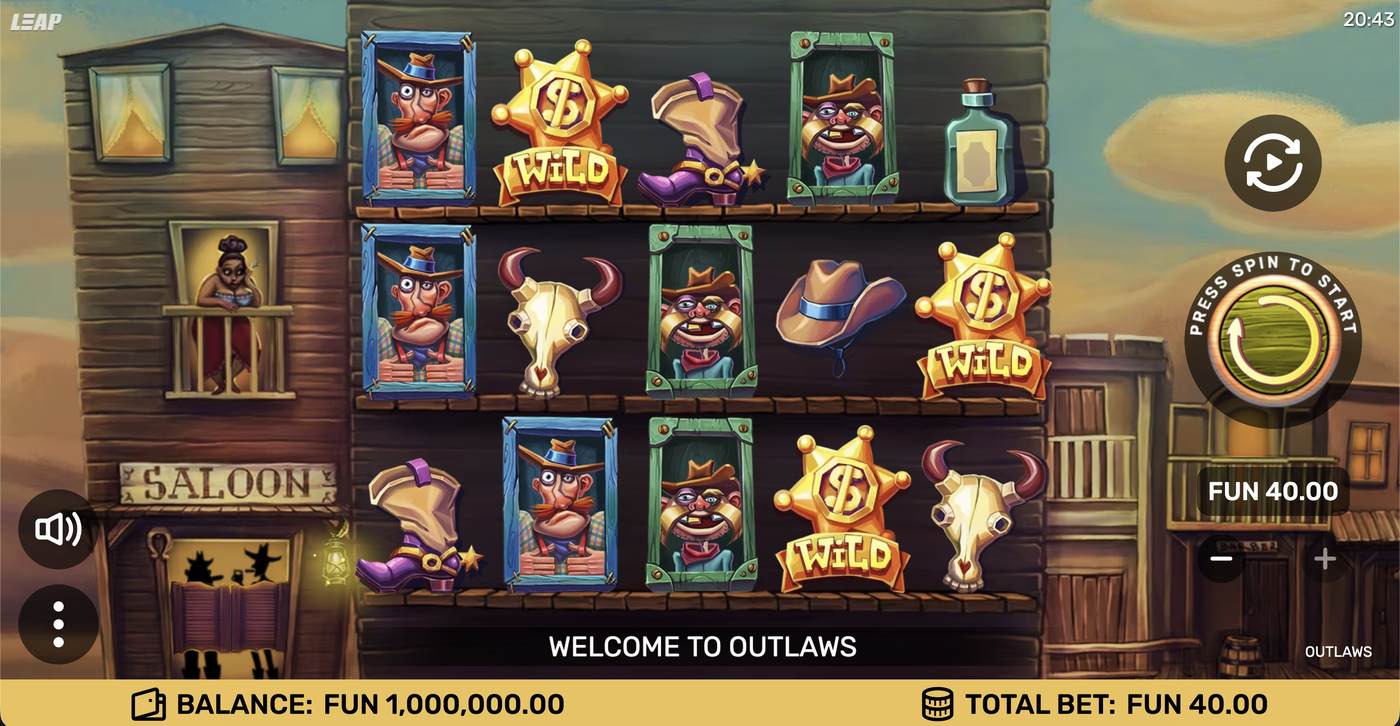 Outlaws: image of main menu