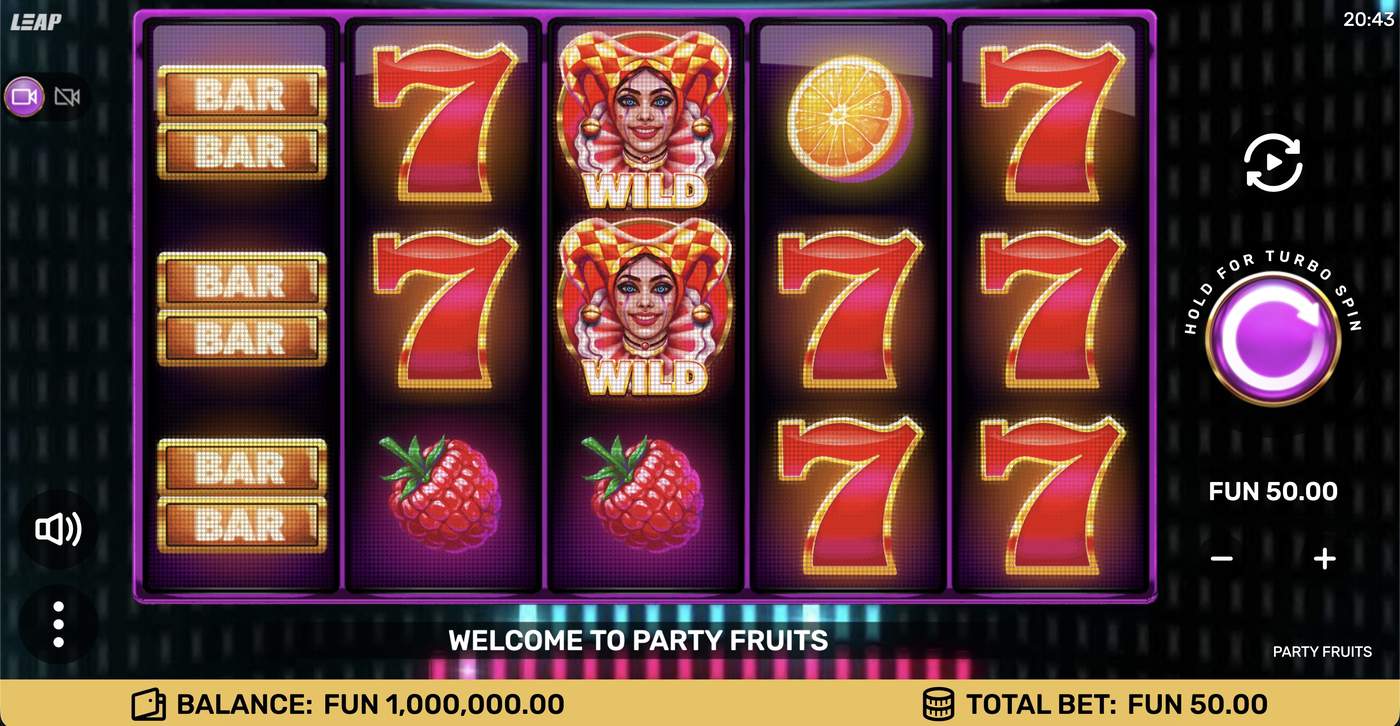 Party Fruits: image of main menu