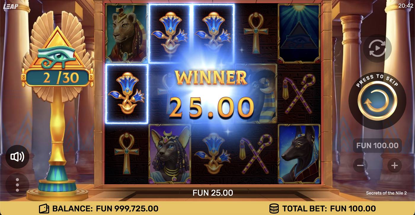 Secret of the Niles 2: image of winning