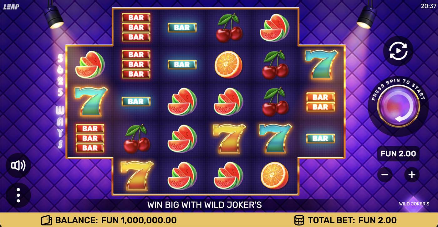 Wild Joker’s: image of main menu