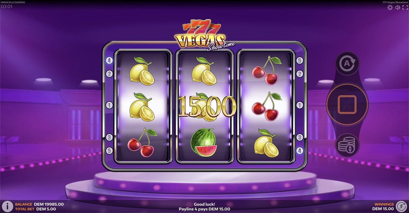 777 Vegas Showtime: image of winning