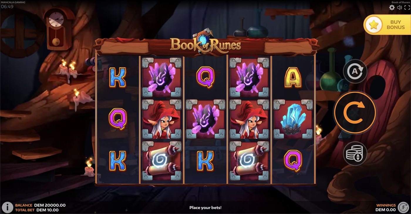 Book of Runes: image of main menu