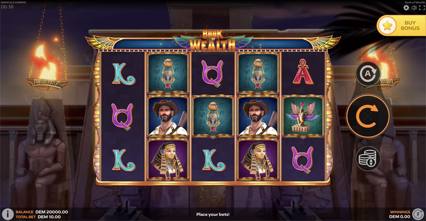 Book of Wealth: image of main menu