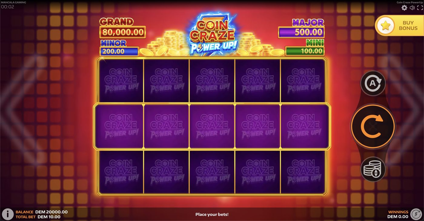 Coin Craze PowerUp: image of main menu