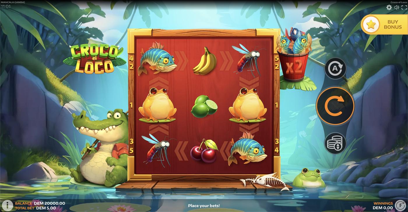 Croco el Loco: image of main menu