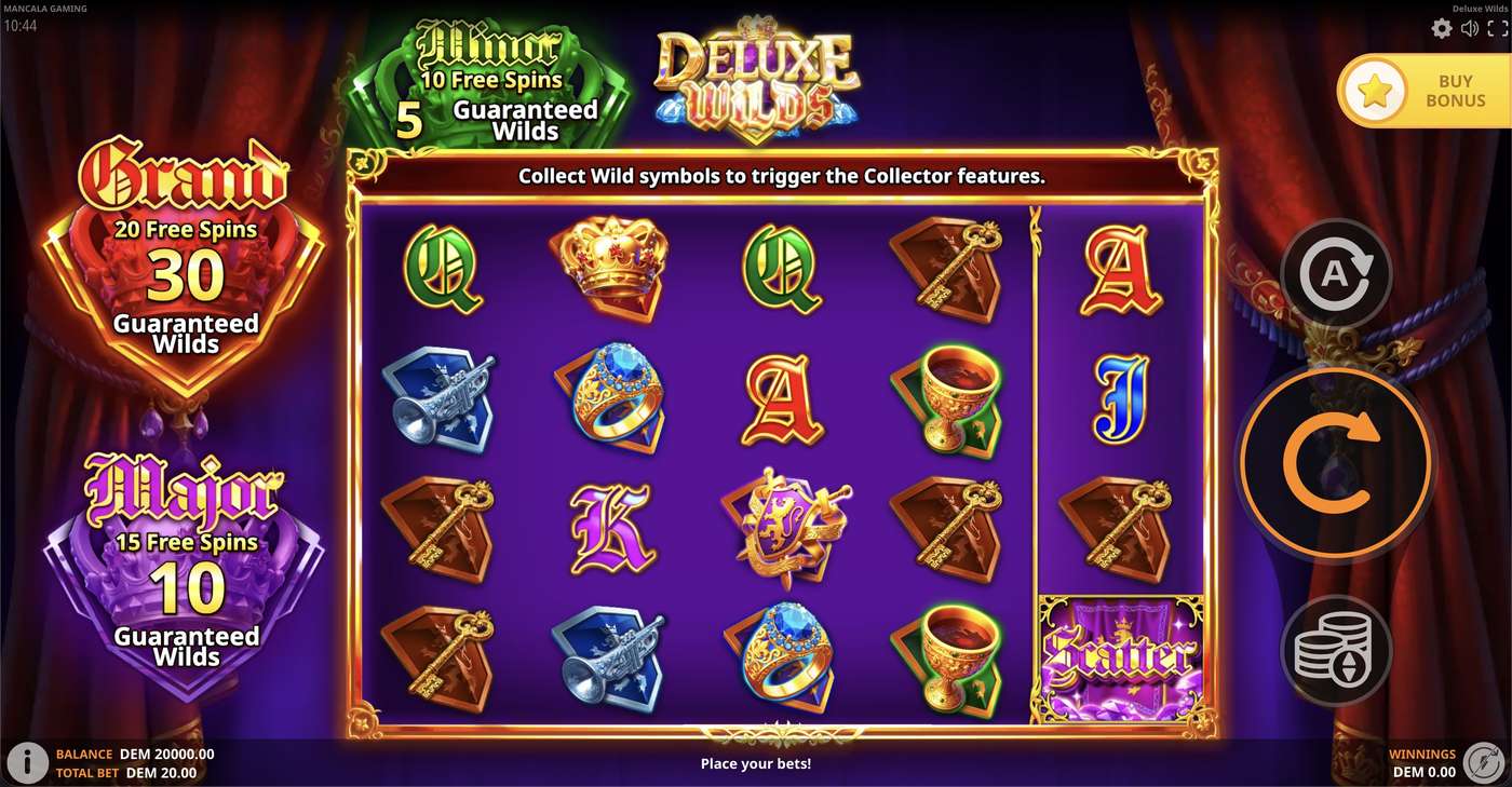 Deluxe Wilds: image of main menu