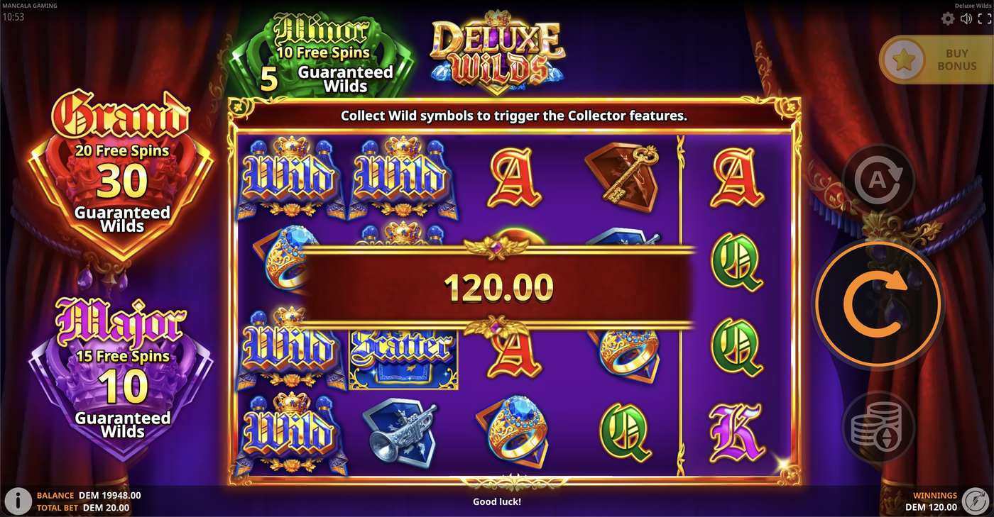 Deluxe Wilds: image of winning