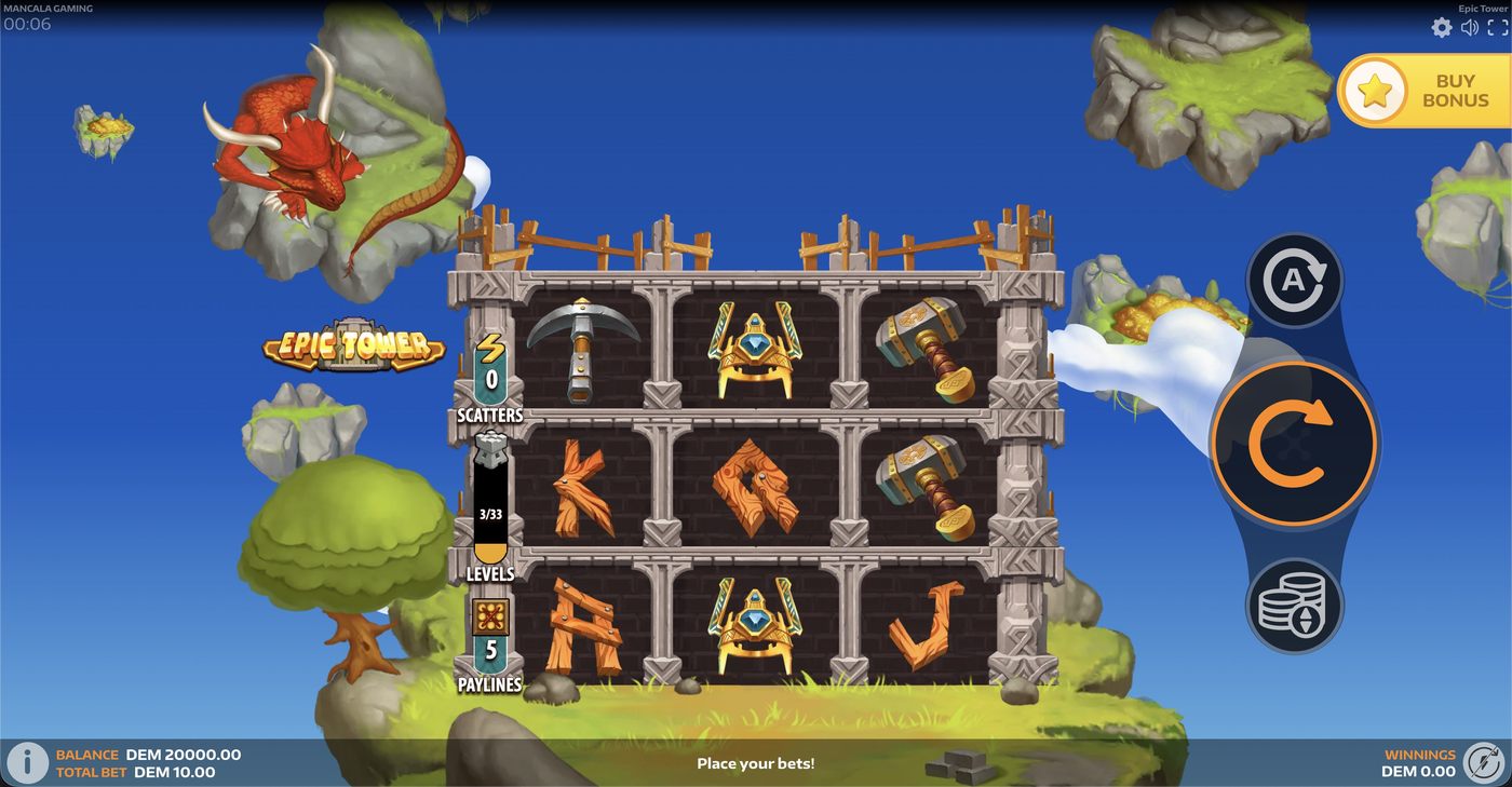 Epic Tower: image of main menu
