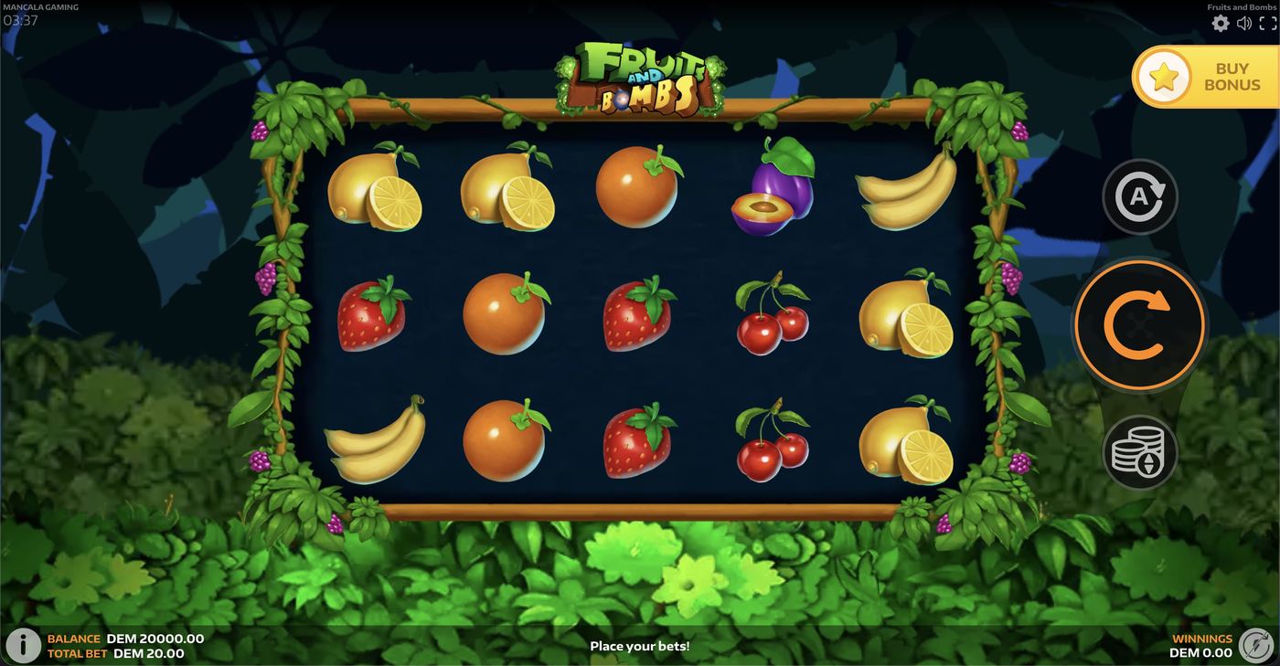 Fruits and Bombs: image of main menu