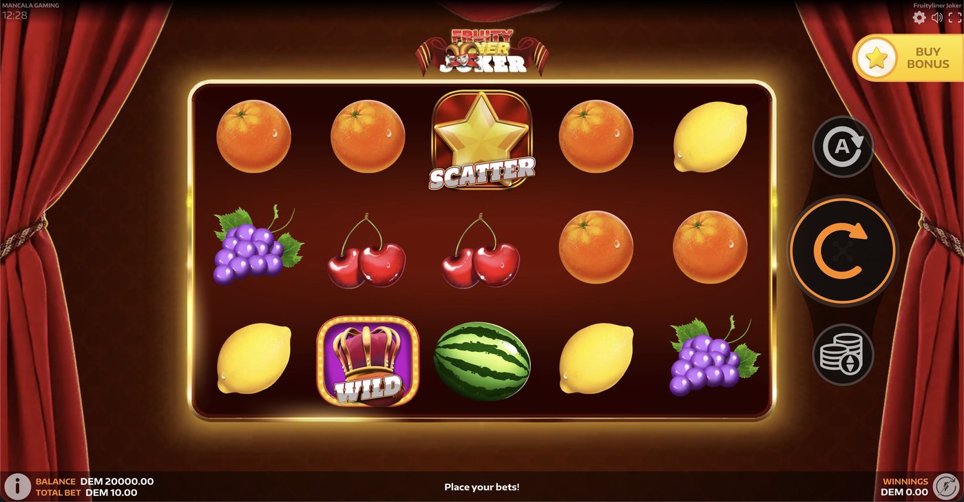 Fruityliner Joker: image of main menu