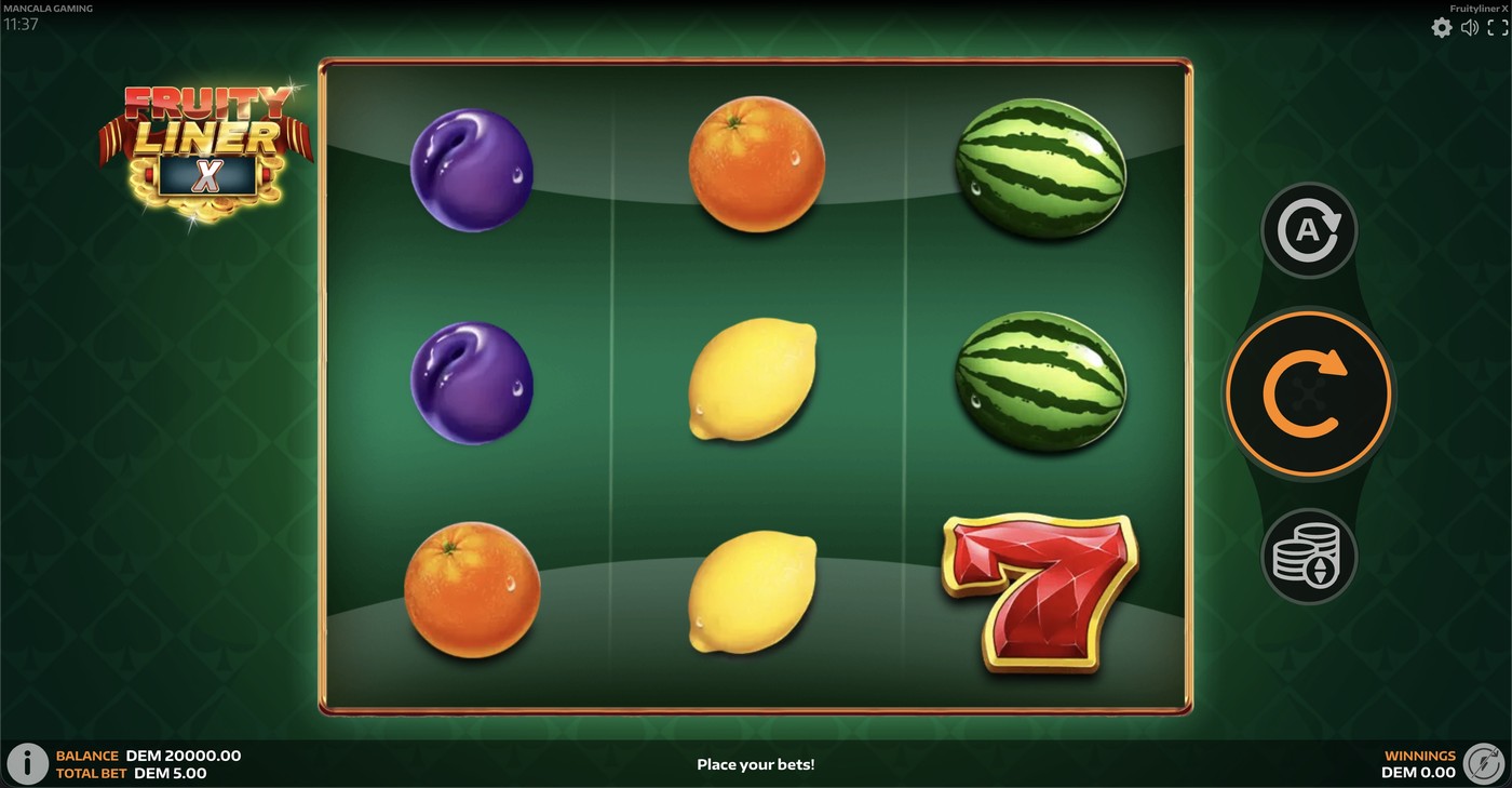 Fruityliner X: image of main menu