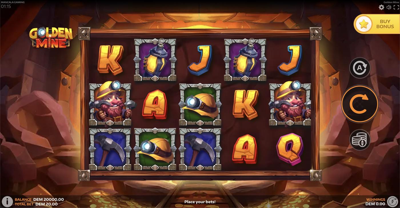 Golden Mine: image of main menu