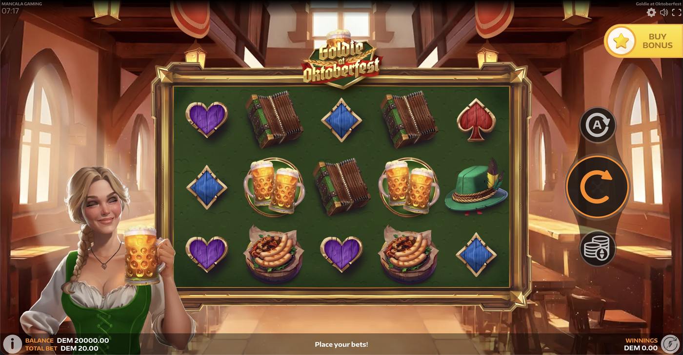 Goldie at Oktoberfest: image of main menu