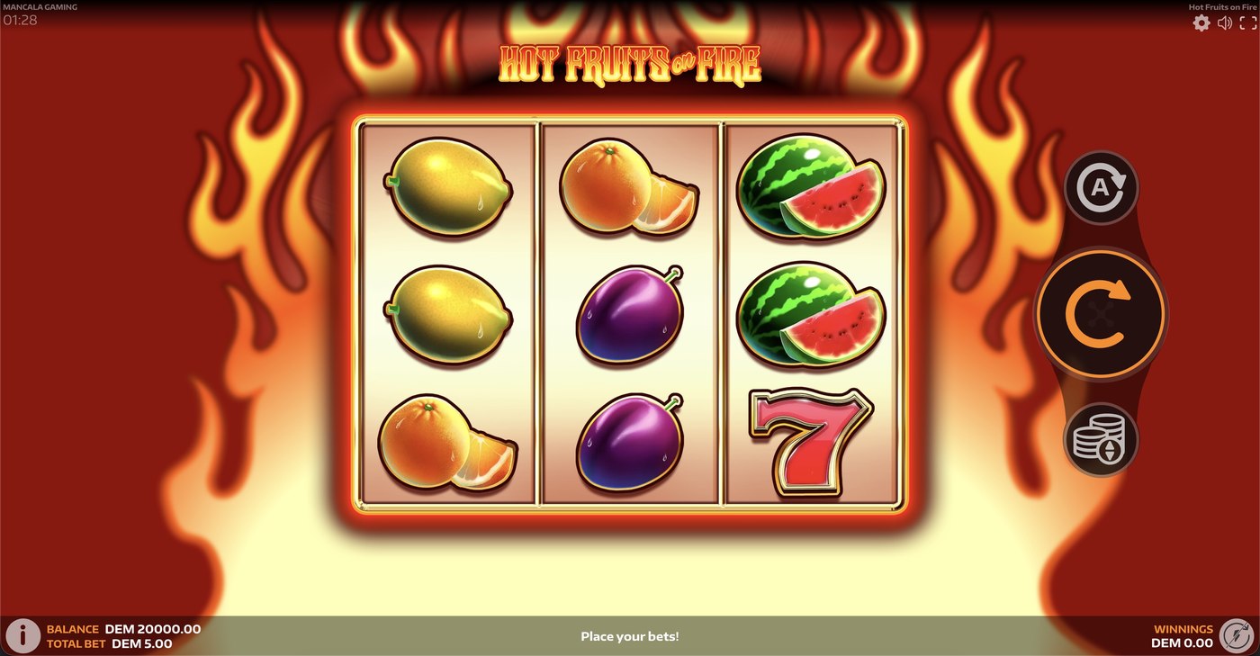 Hot Fruits on Fire: image of main menu