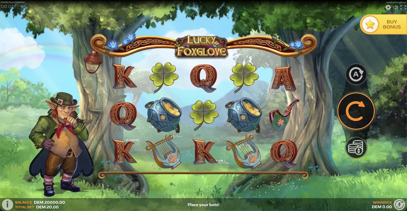 Lucky Foxglove: image of main menu
