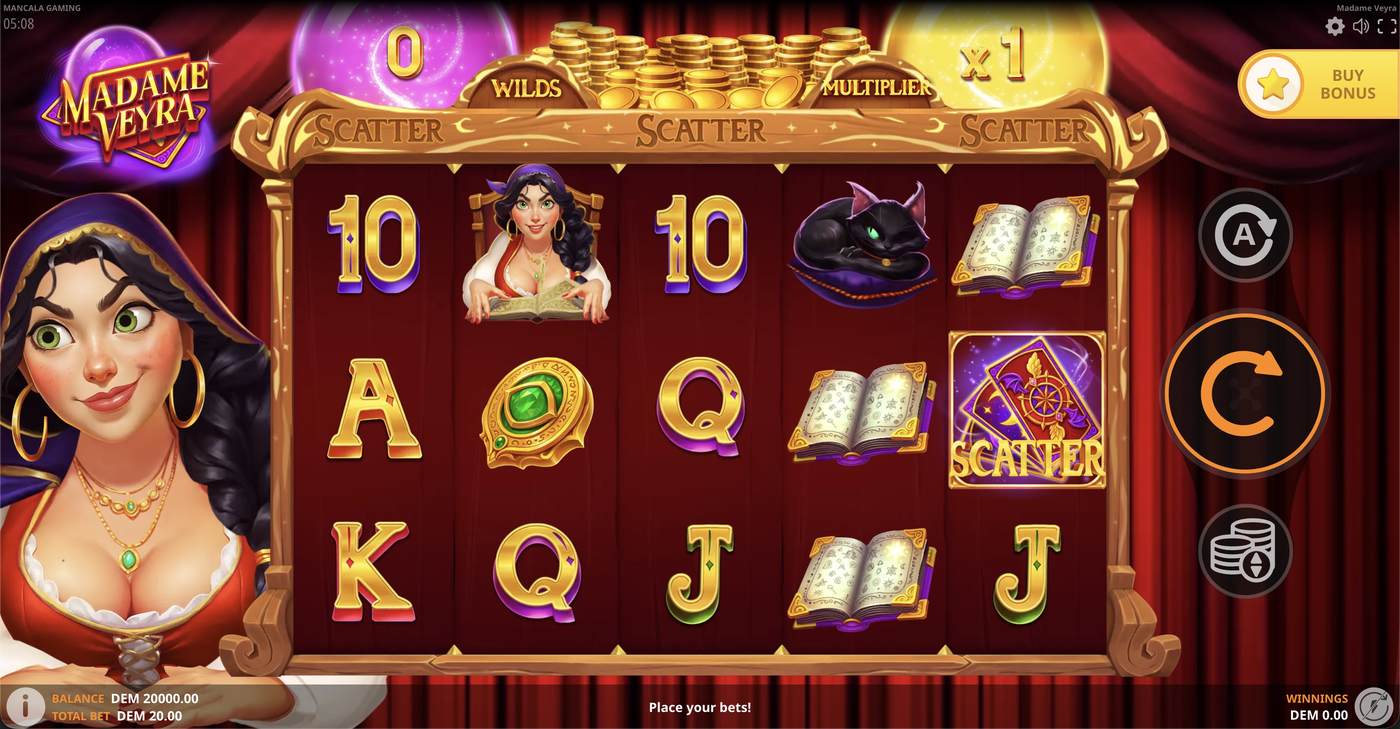 Madame Veyra: image of main menu
