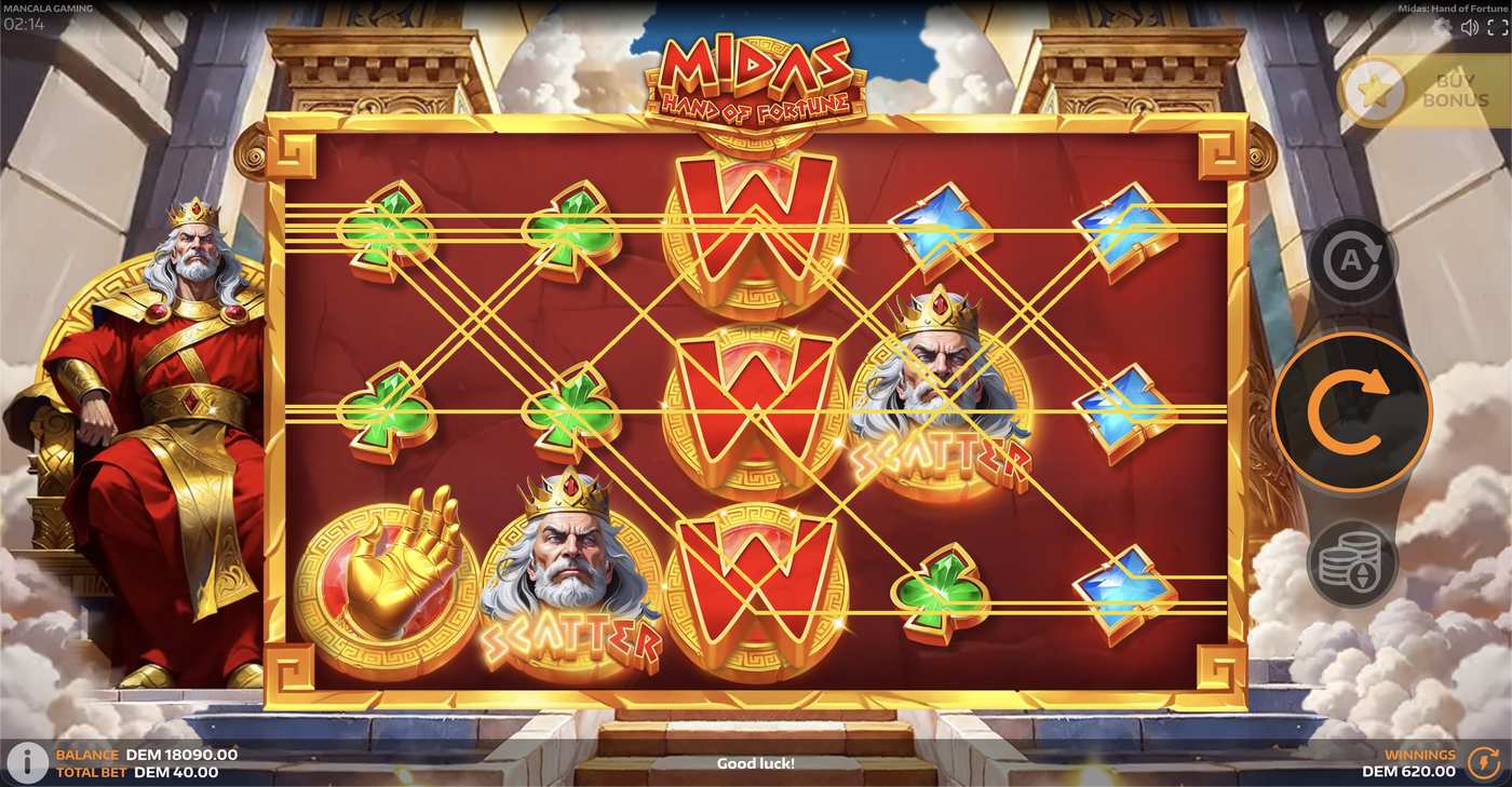 Midas: Hand of Fortune: image of winning