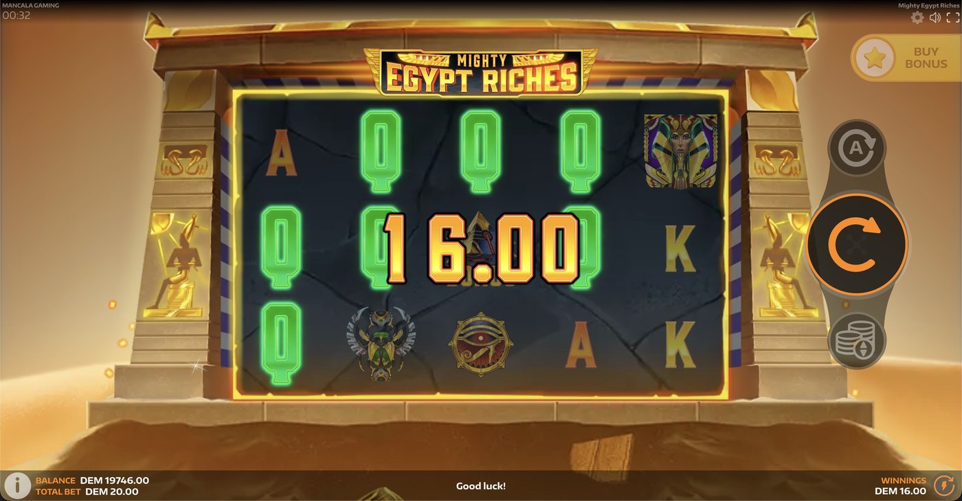 Mighty Egypt Riches: image of winning
