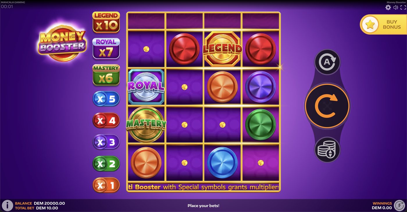 Money Booster: image of main menu