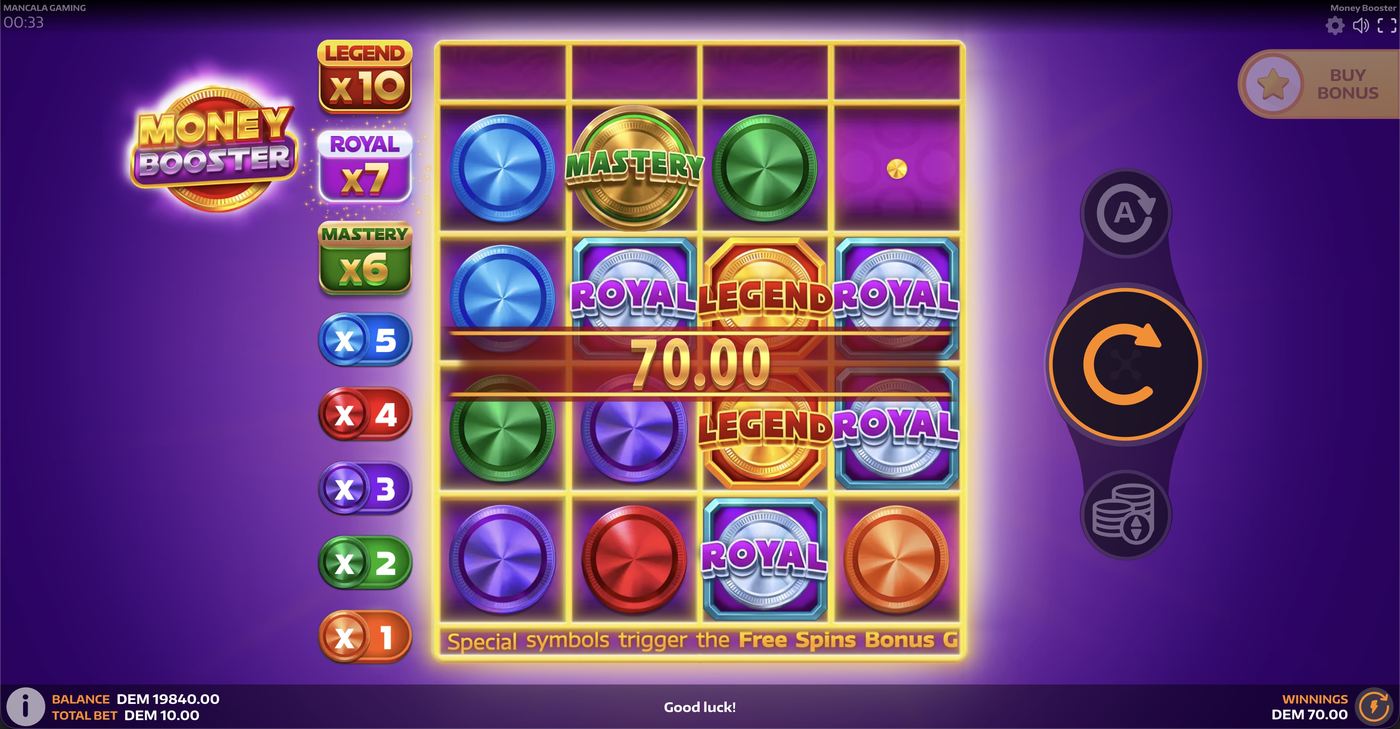 Money Booster: image of winning