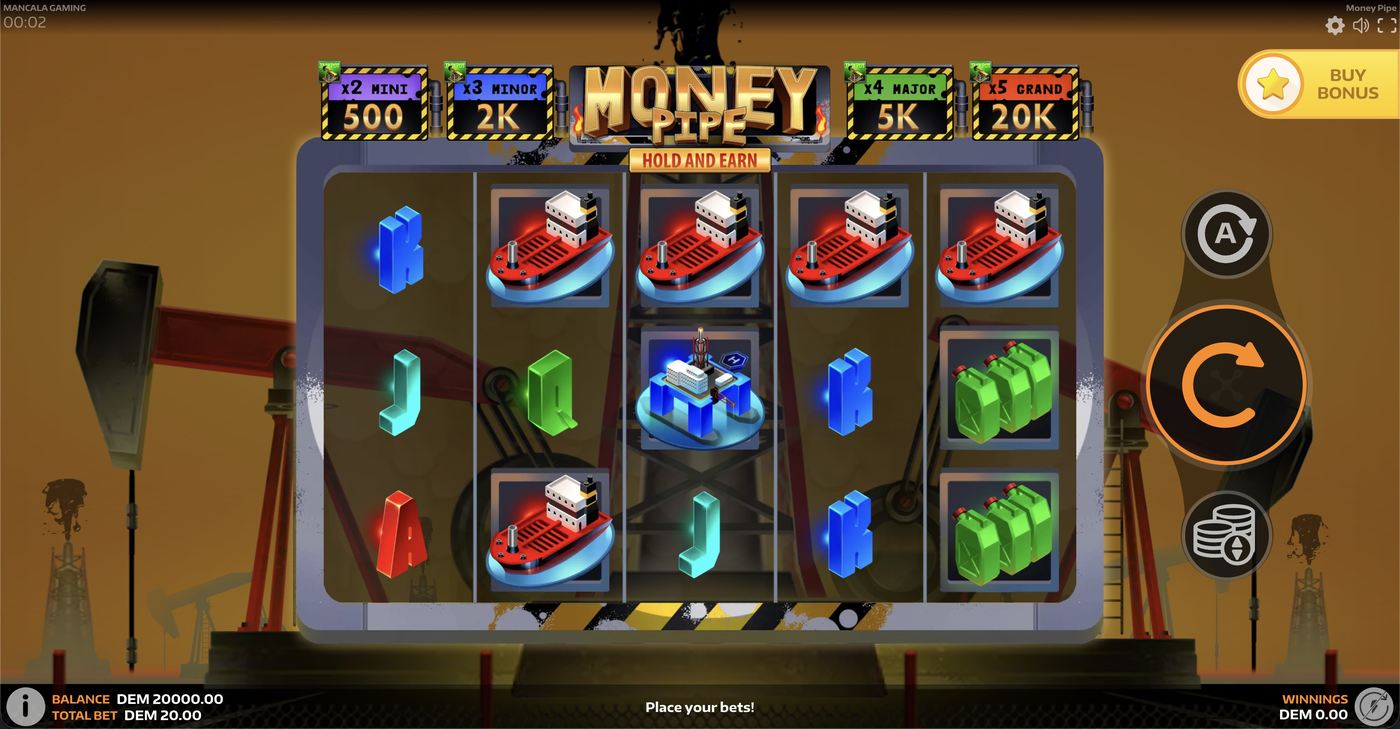 Money Pipe: image of main menu