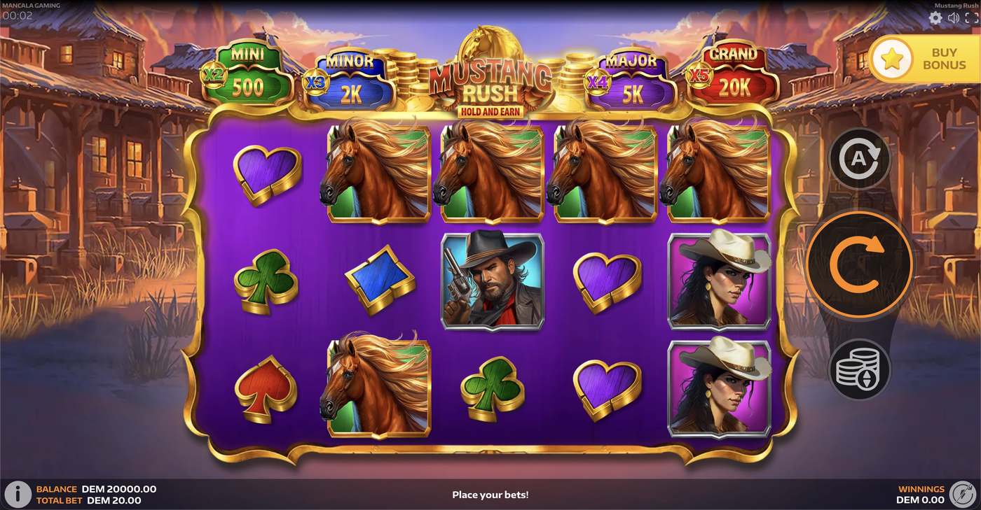 Mustang Rush: image of main menu