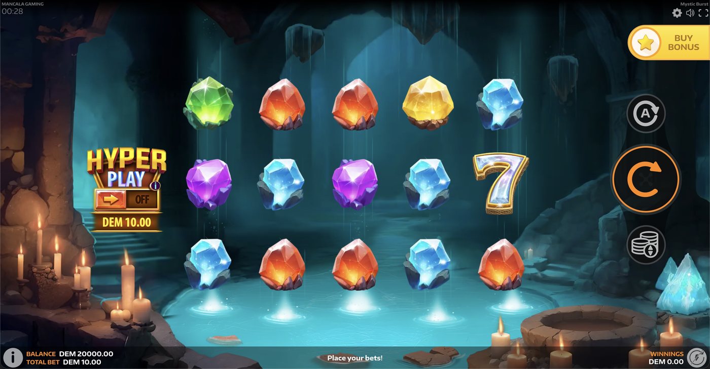 Mystic Burst: image of main menu